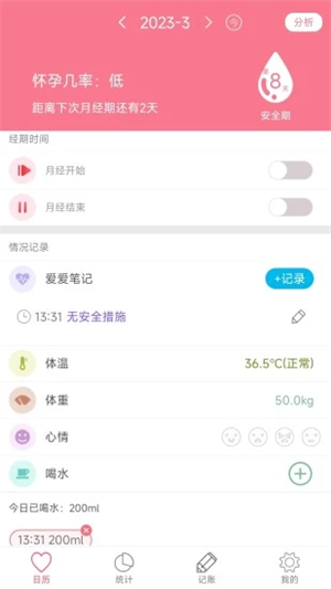 排卵期安全期日历经典版